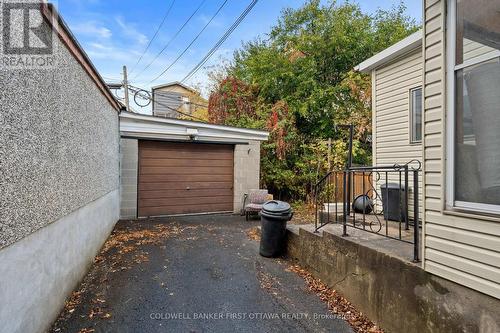 Garage (Used for storage) & green space. - 277 Arlington Avenue, Ottawa, ON - Outdoor With Exterior