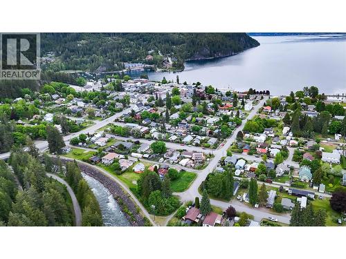 Birds eye view of Kaslo including the manufactured home on lease lot - 244 E Avenue Unit# 3, Kaslo, BC 