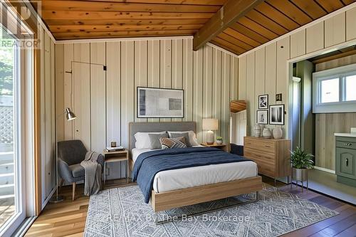 Primary Bedroom - Virtually Staged. - 22 Talon Trail, Tiny, ON - Indoor Photo Showing Bedroom