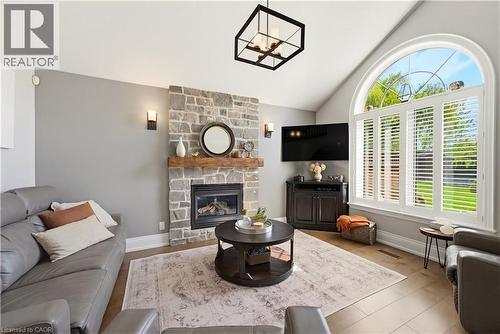 64 Highgate Road, Kitchener, ON - Indoor Photo Showing Living Room With Fireplace