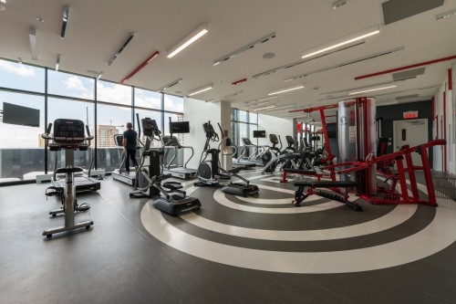 Exercise Room - 4402-1288 Av. Des Canadiens-De-Montréal, Montréal (Ville-Marie), QC - Indoor Photo Showing Gym Room