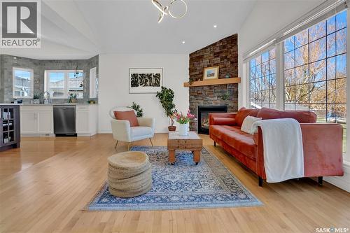 35 Marigold Crescent, Moose Jaw, SK - Indoor Photo Showing Living Room With Fireplace