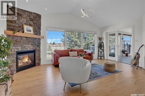 35 Marigold Crescent, Moose Jaw, SK - Indoor Photo Showing Living Room With Fireplace