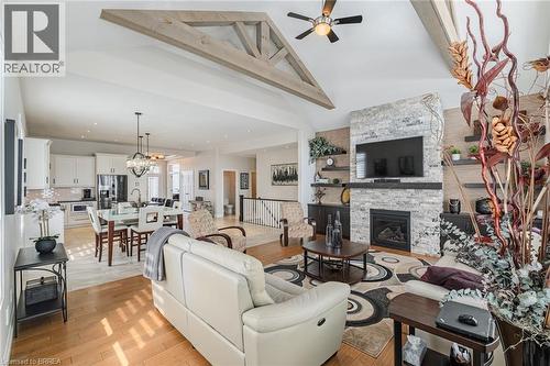 5 Moore Boulevard, Brantford, ON - Indoor Photo Showing Living Room With Fireplace