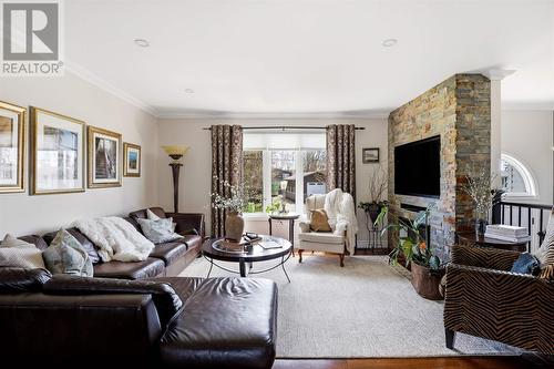 288 River Rd, Sault Ste. Marie, ON - Indoor Photo Showing Living Room With Fireplace