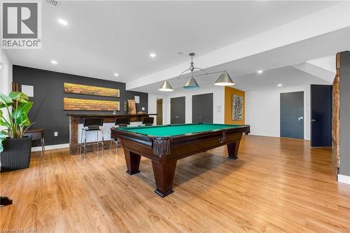 Recreation room featuring wood-finish flooring and recessed lighting - 39 Hilts Drive, Stoney Creek, ON - Indoor Photo Showing Other Room