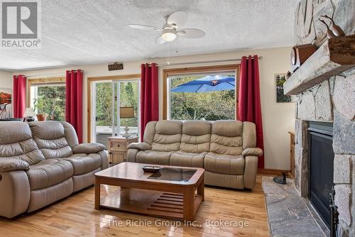 1345 South Wilberforce Road, Highlands East, ON - Indoor Photo Showing Living Room With Fireplace