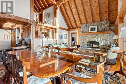 Dining area - 50 Nippissing Ridge Road, Tiny, ON - Indoor With Fireplace