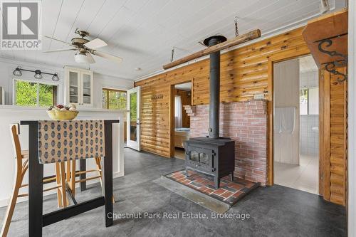 Wood Stove in Kitchen - 1026 Carlson Place, Bracebridge (Draper), ON -  Photo Showing Other Room