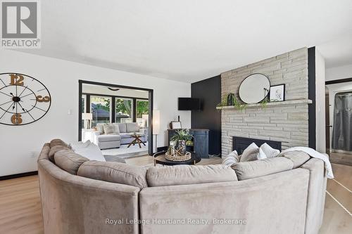 6 Alexander Street, Huron East (Seaforth), ON - Indoor Photo Showing Living Room With Fireplace