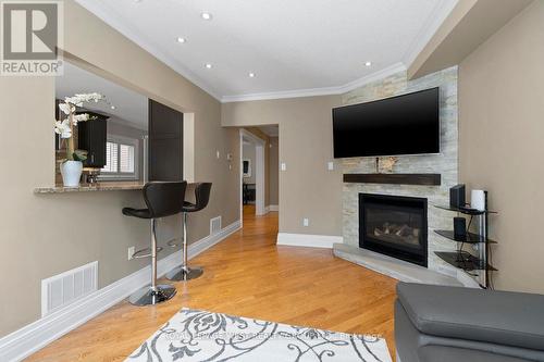 859 Mays Crescent, Mississauga, ON - Indoor Photo Showing Living Room With Fireplace