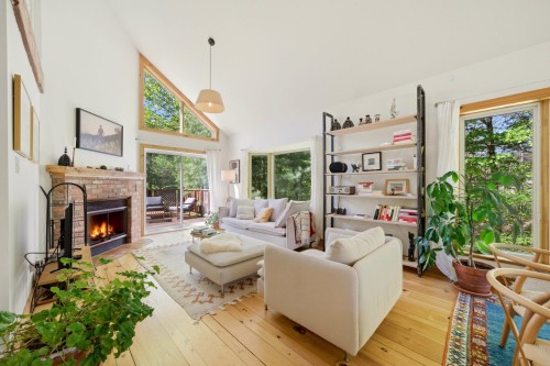 Living Room - 250 Ch. Judd, Sutton, QC - Indoor Photo Showing Living Room With Fireplace