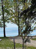 Waterview property featuring mature trees and a chain-link fence - 