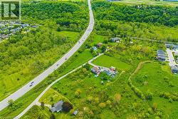 Expansive aerial perspective showcasing a rural landscape with significant green space - 