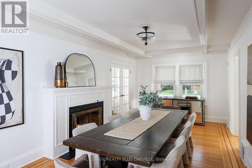 373 Rossmore Boulevard, Burlington, ON - Indoor Photo Showing Dining Room With Fireplace