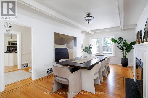 373 Rossmore Boulevard, Burlington, ON - Indoor Photo Showing Dining Room With Fireplace