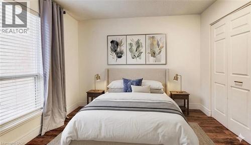 Virtually staged bedroom - 1414 King Street E Unit# 101, Kitchener, ON - Indoor Photo Showing Bedroom