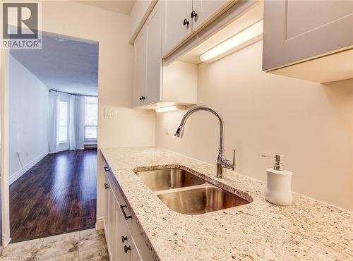 Double sink and lots of storage - 1414 King Street E Unit# 101, Kitchener, ON - Indoor Photo Showing Kitchen With Double Sink