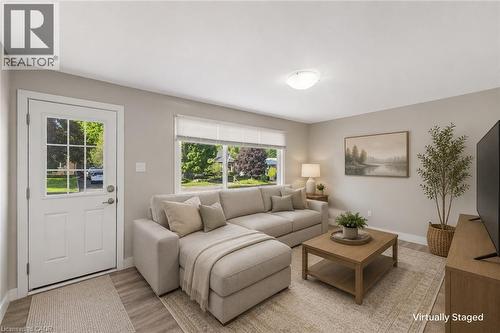 Unit A - Entrance & Living Room - Virtually Staged - 158 Laurentian Drive N, London, ON - Indoor Photo Showing Living Room