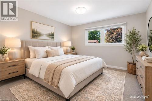 Unit A - Primary Bedroom - Virtually Staged - 158 Laurentian Drive N, London, ON - Indoor Photo Showing Bedroom