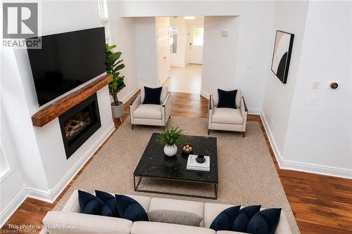 357 Parkvale Drive, Kitchener, ON - Indoor Photo Showing Living Room With Fireplace