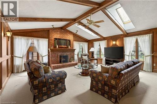 81 Reding Road, Ancaster, ON - Indoor Photo Showing Living Room With Fireplace