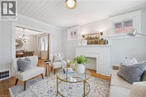 793 Belmont Avenue W, Kitchener, ON - Indoor Photo Showing Living Room With Fireplace