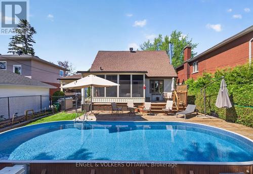 1396 Micmac Street, Ottawa, ON - Outdoor With Above Ground Pool With Deck Patio Veranda