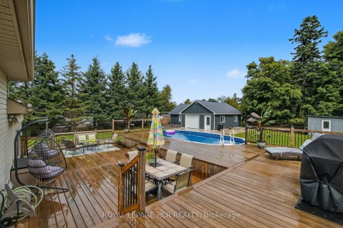 17 Deaken Drive, East Luther Grand Valley, ON - Outdoor With Above Ground Pool With Deck Patio Veranda With Exterior