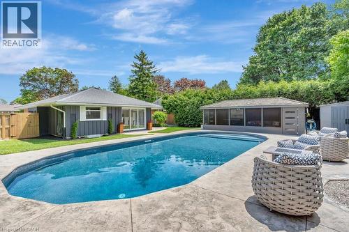22 Dale Avenue, Cambridge, ON - Outdoor With In Ground Pool With Deck Patio Veranda
