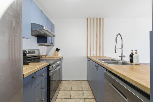 Kitchen - 5-1310 Rue Jarry E., Montréal (Villeray/Saint-Michel/Parc-Extension), QC - Indoor Photo Showing Kitchen With Double Sink