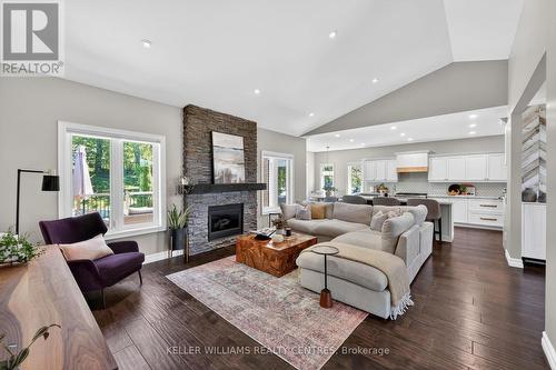 50 Glenhuron Drive, Springwater, ON - Indoor Photo Showing Living Room With Fireplace