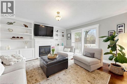 1365 Ester Drive, Burlington, ON - Indoor Photo Showing Living Room With Fireplace