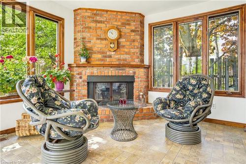 227 Glancaster Road, Ancaster, ON - Indoor Photo Showing Living Room With Fireplace
