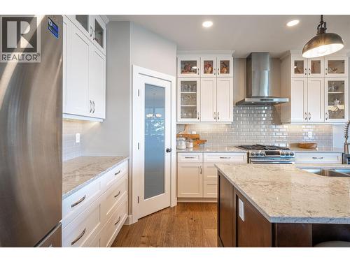 Kitchen with built-in pantry - 132 Crown Crescent, Vernon, BC - Indoor Photo Showing Kitchen With Upgraded Kitchen
