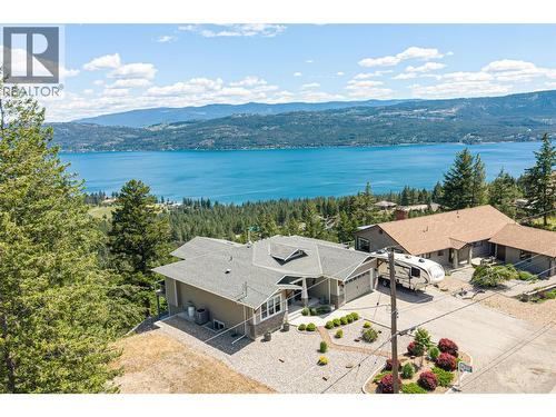 custom built home overlooking Okanagan Lake - 132 Crown Crescent, Vernon, BC - Outdoor With Body Of Water With View