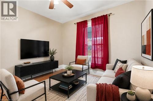 Virtually Staged Photo - 643 Wilson Street, Hamilton, ON - Indoor Photo Showing Living Room