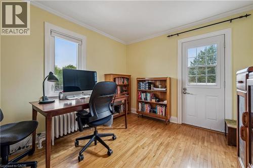 walk out to a 2 story deck - 128 Wilhelm Street, Kitchener, ON - Indoor Photo Showing Office