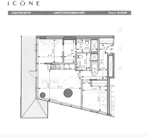 Plan (croquis) - 507-1155 Rue De La Montagne, Montréal (Ville-Marie), QC - Other