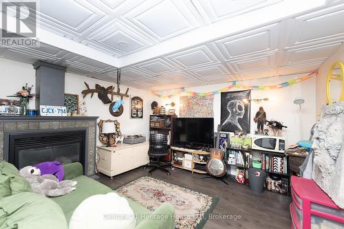 rec room in lower level - 148 Gorham Road, Fort Erie (Ridgeway), ON - Indoor With Fireplace