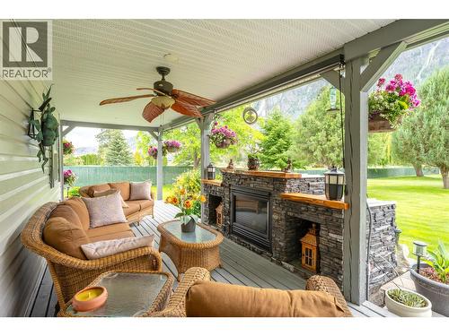 2900 River Road, Keremeos, BC - Outdoor With Fireplace With Deck Patio Veranda With Exterior