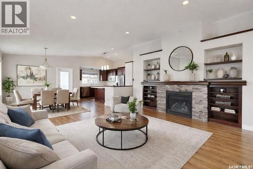 5614 Beacon Place, Regina, SK - Indoor Photo Showing Living Room With Fireplace