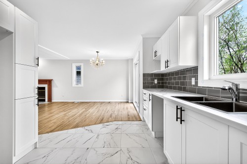 Cuisine - 18585 Rue Larocque, Montréal (Pierrefonds-Roxboro), QC - Indoor Photo Showing Kitchen With Double Sink