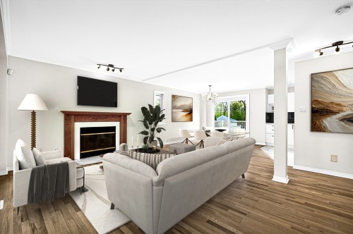 Salon - 18585 Rue Larocque, Montréal (Pierrefonds-Roxboro), QC - Indoor Photo Showing Living Room With Fireplace