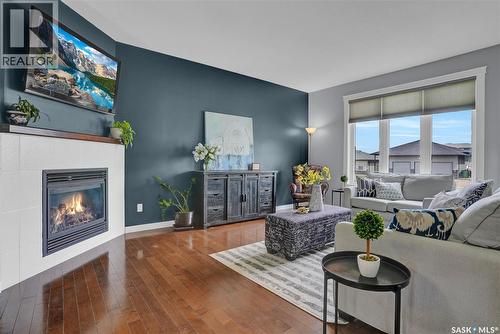 121 Everton Crescent, Moose Jaw, SK - Indoor Photo Showing Living Room With Fireplace