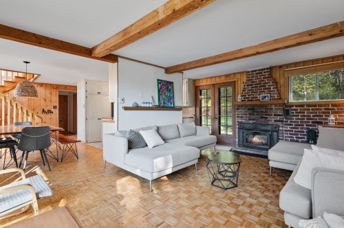 Living Room - 891 Ch. Du Moulin, Sainte-Adèle, QC - Indoor Photo Showing Living Room With Fireplace