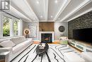 Living Room w/ Coffered Ceilings & Pot Lights - 202 Dinnick Crescent, Toronto, ON 