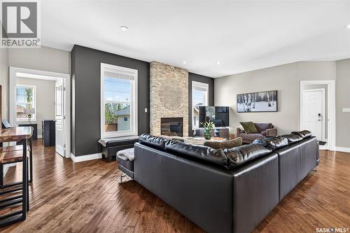 66 Everton Crescent, Moose Jaw, SK - Indoor Photo Showing Living Room With Fireplace
