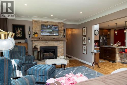 206 King Street, Burford, ON - Indoor Photo Showing Living Room With Fireplace
