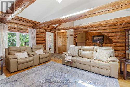 Great space for family gatherings. - 1205 Zion Road, Kawartha Lakes (Mariposa), ON - Indoor Photo Showing Living Room With Fireplace